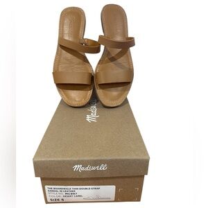 Madewell The Boardwalk Double-Strap Slide Sandal in Leather